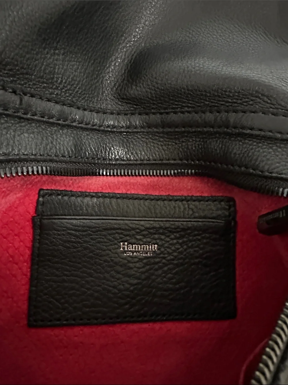 HAMMITT VIP MEDIUM Leather Black Gunmetal Crossbody Clutch